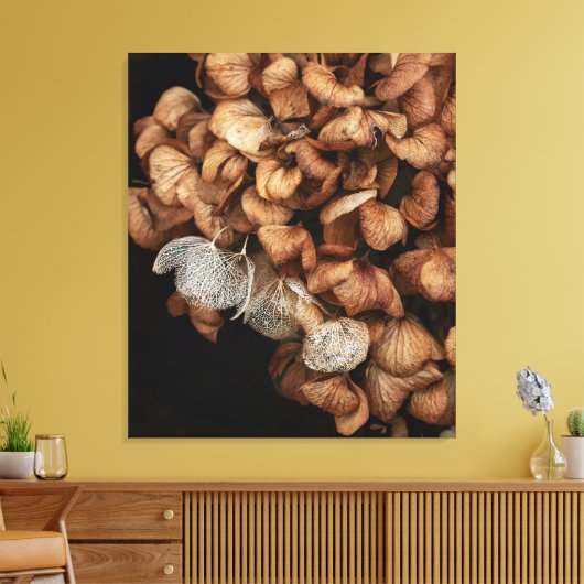 Abgeblendetes Hydrangea Leinwanddruck (Insitu (Wohnzimmer))