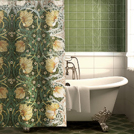 Abgeblendetes Pimpernel William Morris floral Must Duschvorhang