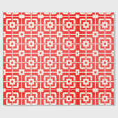 Abgeblendetes Red MCM Mitte Jahrhundert Abstrakt M Geschenkpapier (Flach)