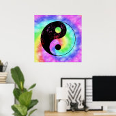 Abgeblendetes Regenbogen Yin Yang Poster (Heimbüro)