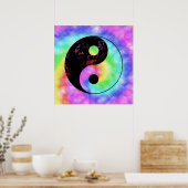 Abgeblendetes Regenbogen Yin Yang Poster (Küche)