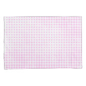 Abgeblendetes rosa und weißes Gingham-Muster Kissenbezug (Vorderseite-Rechts)