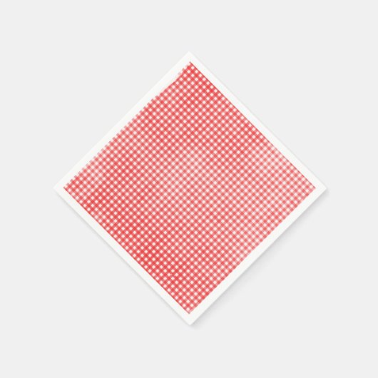 Abgeblendetes Rot-Weiß-Gingham-Muster Serviette (Ecke)