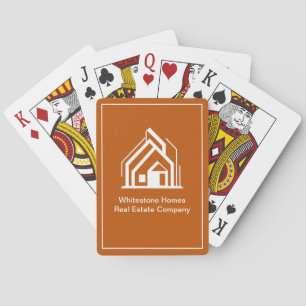 Abgebrannte Orange Immobilienfirma Benutzerdefinie Spielkarten