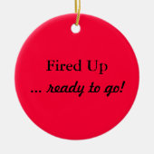 Abgefeuertes oben bereites, rote zu gehen keramik ornament (Vorne)