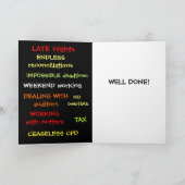 Abgegebene Buchprüfungen Rechnungsführer Glückwuns Karte (Innenseite)