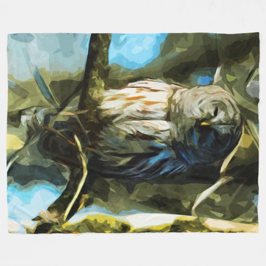 Abgehaltene Eule im Baum-abstrakten Fleecedecke (Vorderseite (Horizontal))
