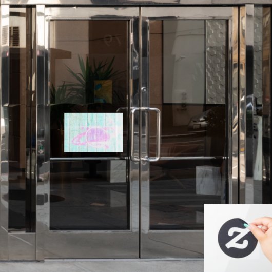Abgehobener Fensteraufkleber (Büro Tür)