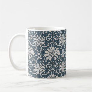 Abgelaufener antiker nahtloser Hintergrund botanis Kaffeetasse