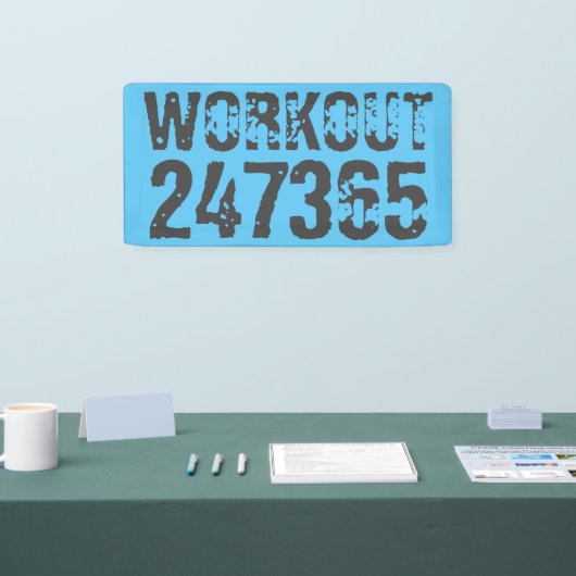 Abgelaufener und kratzter Text Workout 247365 Blau Banner (Messe)