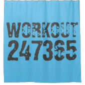 Abgelaufener und kratzter Text Workout 247365 Blau Duschvorhang (Vorderseite)