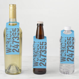 Abgelaufener und kratzter Text Workout 247365 Blau Flaschenanhänger