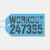 Abgelaufener und kratzter Text Workout 247365 Blau Geschenkanhänger (Rückseite Horizontal)