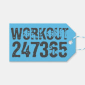 Abgelaufener und kratzter Text Workout 247365 Blau Geschenkanhänger (Vorderseite (Horizontal))