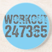 Abgelaufener und kratzter Text Workout 247365 Blau Getränkeuntersetzer (Vorne)