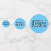 Abgelaufener und kratzter Text Workout 247365 Blau Konfetti (Rückseiten)