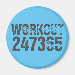 Abgelaufener und kratzter Text Workout 247365 Blau Magnet