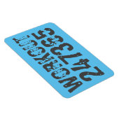 Abgelaufener und kratzter Text Workout 247365 Blau Magnet (Rechte Seite)