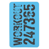 Abgelaufener und kratzter Text Workout 247365 Blau Magnet (Vertikal)
