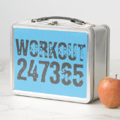 Abgelaufener und kratzter Text Workout 247365 Blau Metall Brotdose (Beispiel)