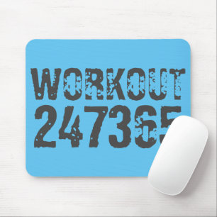 Abgelaufener und kratzter Text Workout 247365 Blau Mousepad