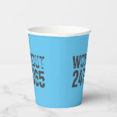 Abgelaufener und kratzter Text Workout 247365 Blau Pappbecher (Rechts)