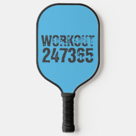 Abgelaufener und kratzter Text Workout 247365 Blau Pickleball Schläger