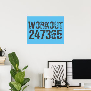 Abgelaufener und kratzter Text Workout 247365 Blau Poster