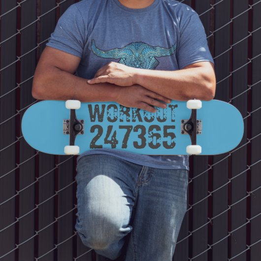 Abgelaufener und kratzter Text Workout 247365 Blau Skateboard (Außenbereich 3)