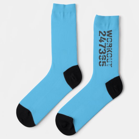 Abgelaufener und kratzter Text Workout 247365 Blau Socken (Linkes Detail)