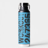 Abgelaufener und kratzter Text Workout 247365 Blau Trinkflasche (Vorne)
