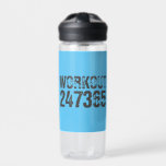 Abgelaufener und kratzter Text Workout 247365 Blau Trinkflasche<br><div class="desc">Abgelaufener und kratzter Text Workout 247365 in grauer Farbe mit blauem Hintergrund. Perfekt für alle,  die sich im Fitnessraum bewegen,  Fitness,  trainieren,  Bodybuilding und trainieren.</div>