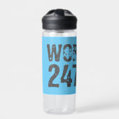 Abgelaufener und kratzter Text Workout 247365 Blau Trinkflasche (Vorderseite)