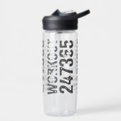 Abgelaufener und kratzter Text Workout 247365 Blau Trinkflasche (Links)