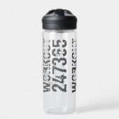 Abgelaufener und kratzter Text Workout 247365 Blau Trinkflasche (Vorderseite)