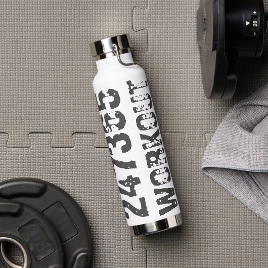 Abgelaufener und kratzter Text Workout 247365 Blau Trinkflasche (Fitnessstudio)