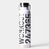 Abgelaufener und kratzter Text Workout 247365 Blau Trinkflasche (Vorne)