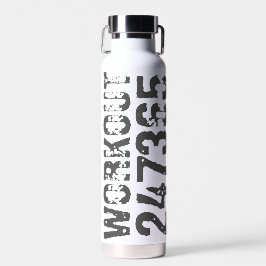 Abgelaufener und kratzter Text Workout 247365 Blau Trinkflasche