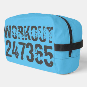 Abgelaufener und kratzter Text Workout 247365 Blau Waschbeutel