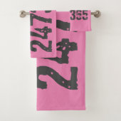 Abgelaufener und kratzter Text Workout 247365 rosa Badhandtuch Set (Insitu)