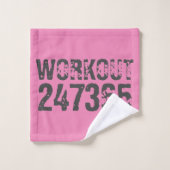 Abgelaufener und kratzter Text Workout 247365 rosa Badhandtuch Set (Waschlappen)