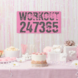 Abgelaufener und kratzter Text Workout 247365 rosa Banner