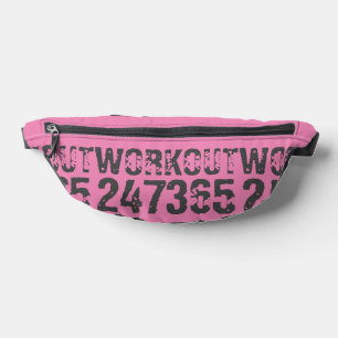 Abgelaufener und kratzter Text Workout 247365 rosa Bauchtasche