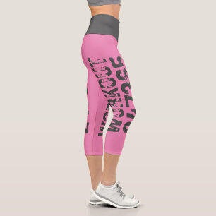 Abgelaufener und kratzter Text Workout 247365 rosa Capri Leggings
