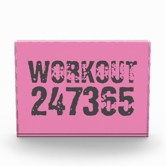 Abgelaufener und kratzter Text Workout 247365 rosa Fotoblock (Vorderseite)