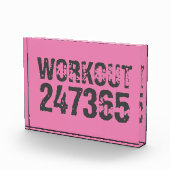Abgelaufener und kratzter Text Workout 247365 rosa Fotoblock (Rechts)