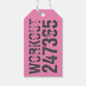 Abgelaufener und kratzter Text Workout 247365 rosa Geschenkanhänger (Vorderseite)