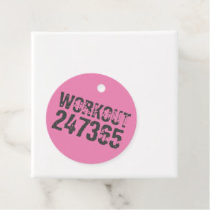 Abgelaufener und kratzter Text Workout 247365 rosa Geschenkanhänger