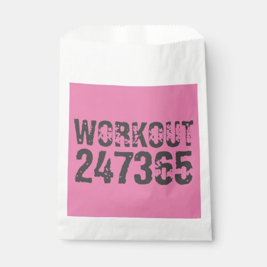 Abgelaufener und kratzter Text Workout 247365 rosa Geschenktütchen (Vorderseite)