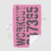 Abgelaufener und kratzter Text Workout 247365 rosa Golfhandtuch (Insitu)